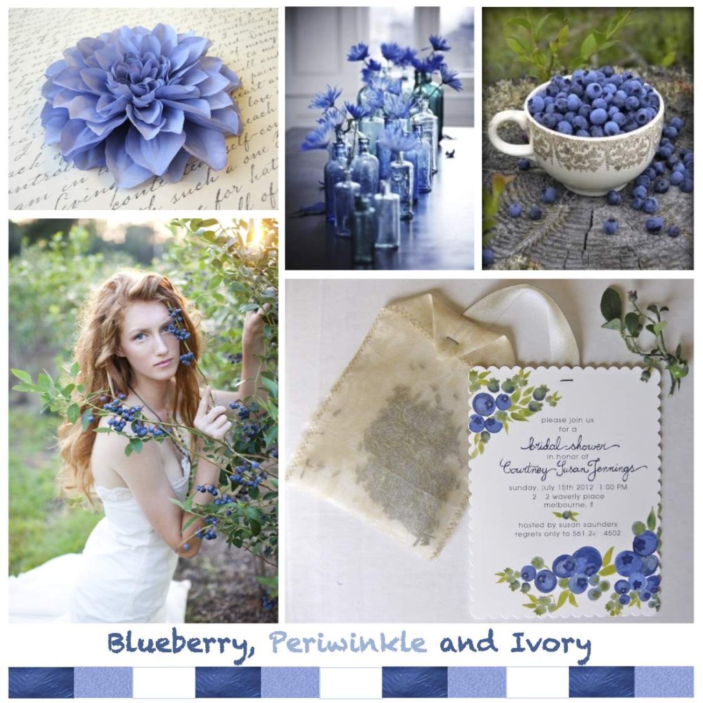 Blueberry, Periwinkle and Ivory